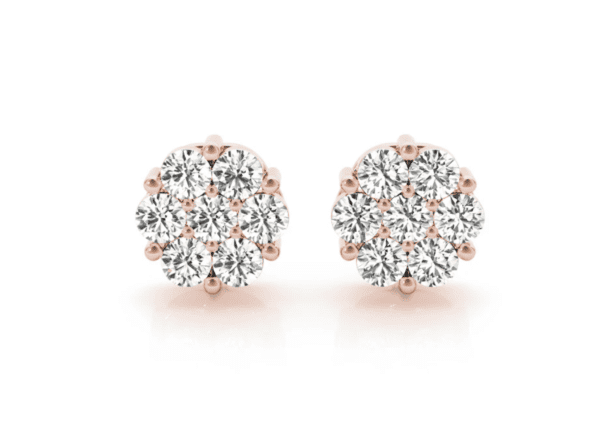 Seven-Stone Diamond Cluster Earrings - Image 4